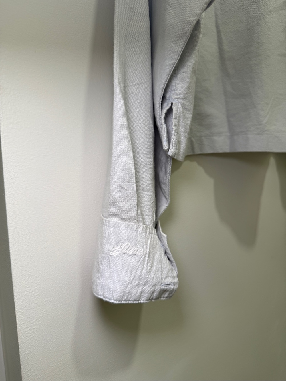OFFLINE by Aerie Cropped Button-Up Shirt in Light Blue - Picture 3 of 5